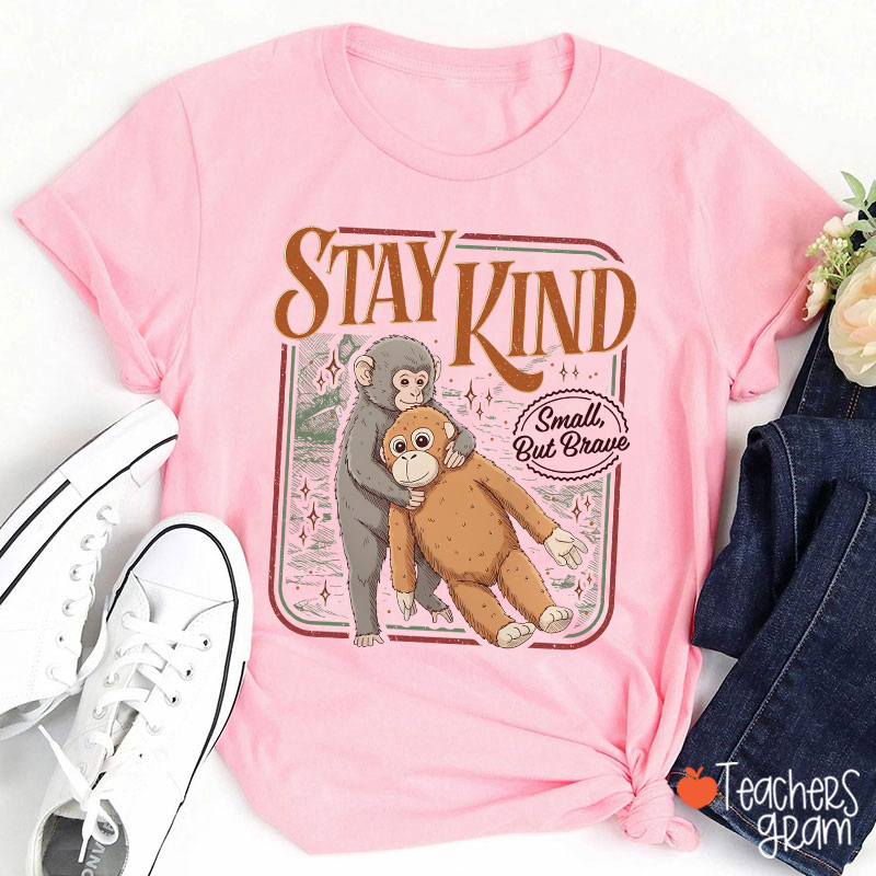 Stay Kind Small But Brave Teacher T-Shirt