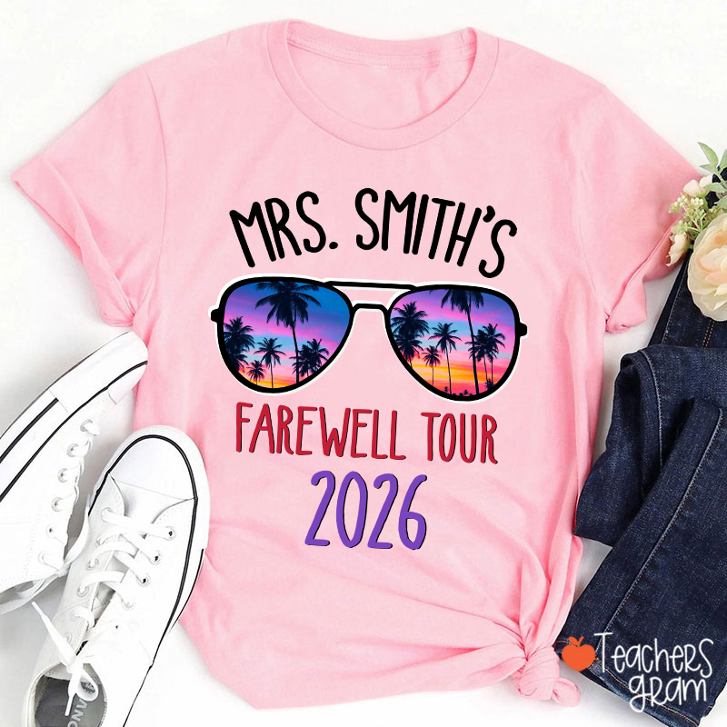 Personalized Name And Year Farewell Tour Retirement Teacher T-Shirt