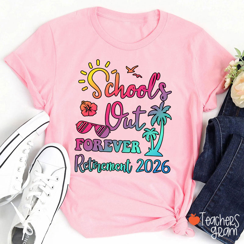 Personalized School Out Forever Retirement Teacher T-Shirt