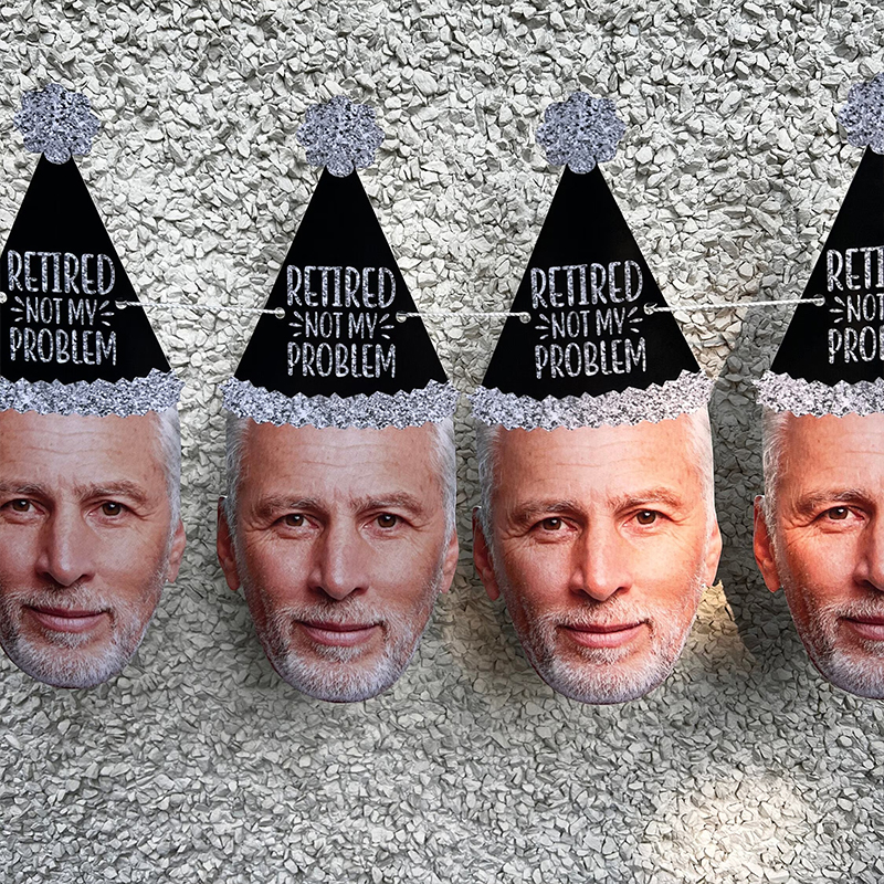 Personalized Face Retirement Teacher Banner