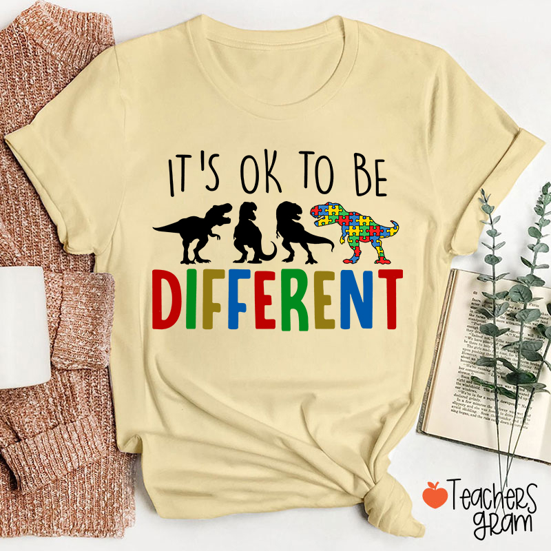 It's Ok To Be Different Dinosaur Teacher T-Shirt