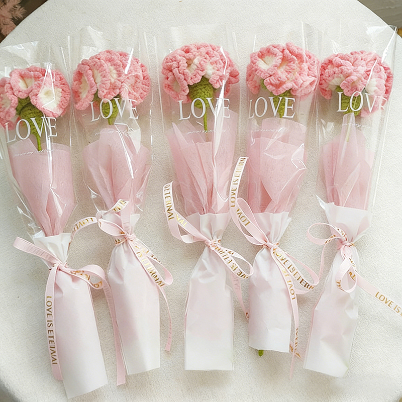 Handmade Knitted Carnation Bouquet