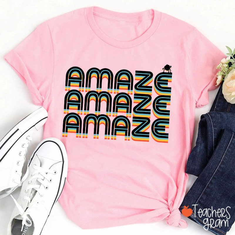 Amaze Rocky Rainbow Teacher T-Shirt