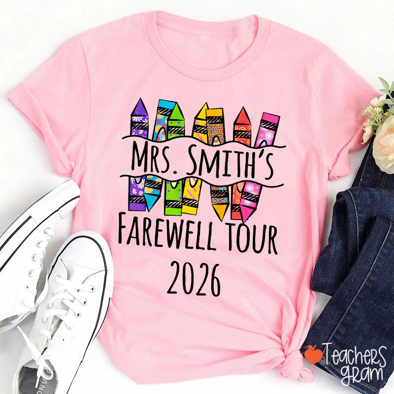 Personalized Farewell Tour Officially Retirement Teacher T-Shirt
