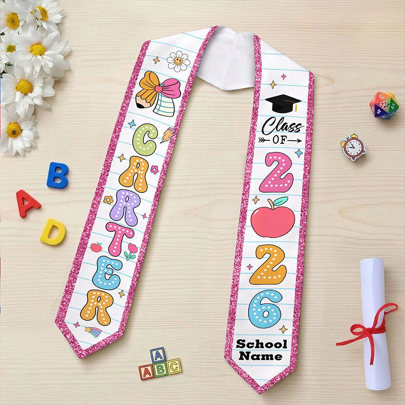 Personalized Name Kid Graduation Stole