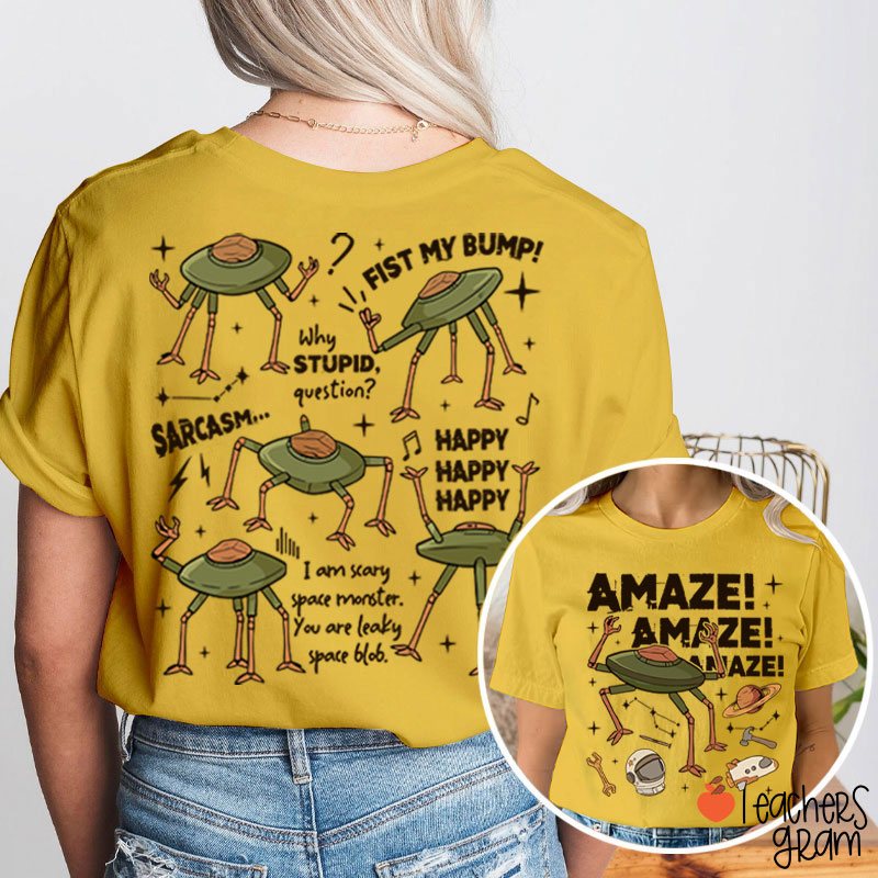 Stone Amaze Amaze Amaze Teacher Two Sided T-Shirt