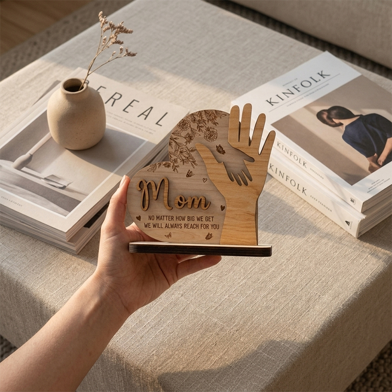 Mother's Hand Heart-Shaped Stand Ornament