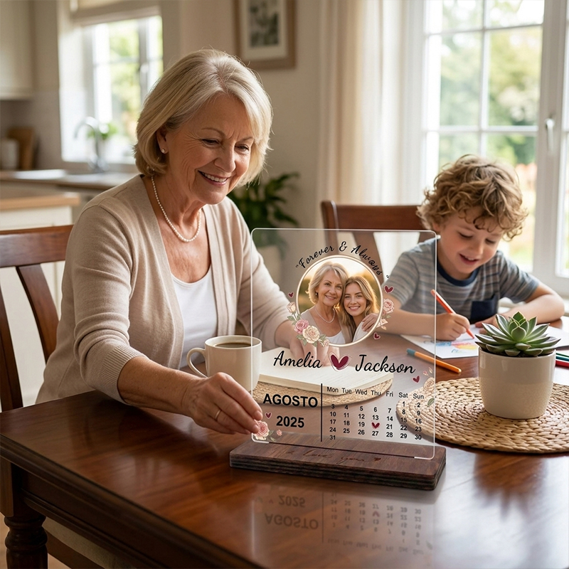 Personalized Photo Calendar Laser Acrylic Ornament