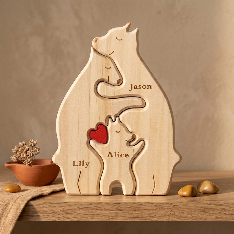 Personalized Name Hug The Bear Ornament