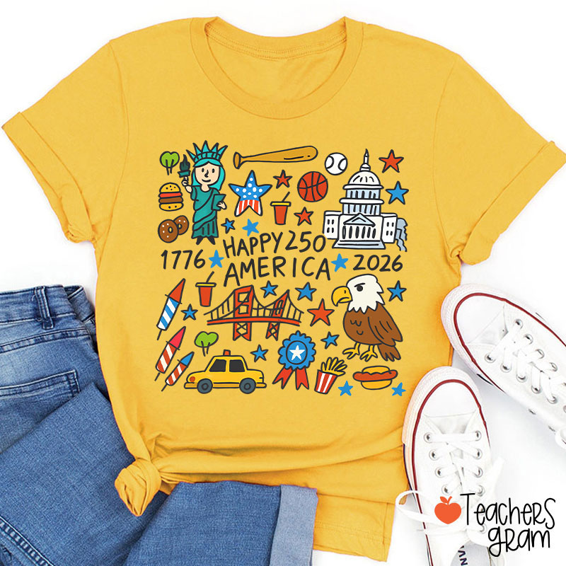  America 250th Anniversary Teacher T-Shirt