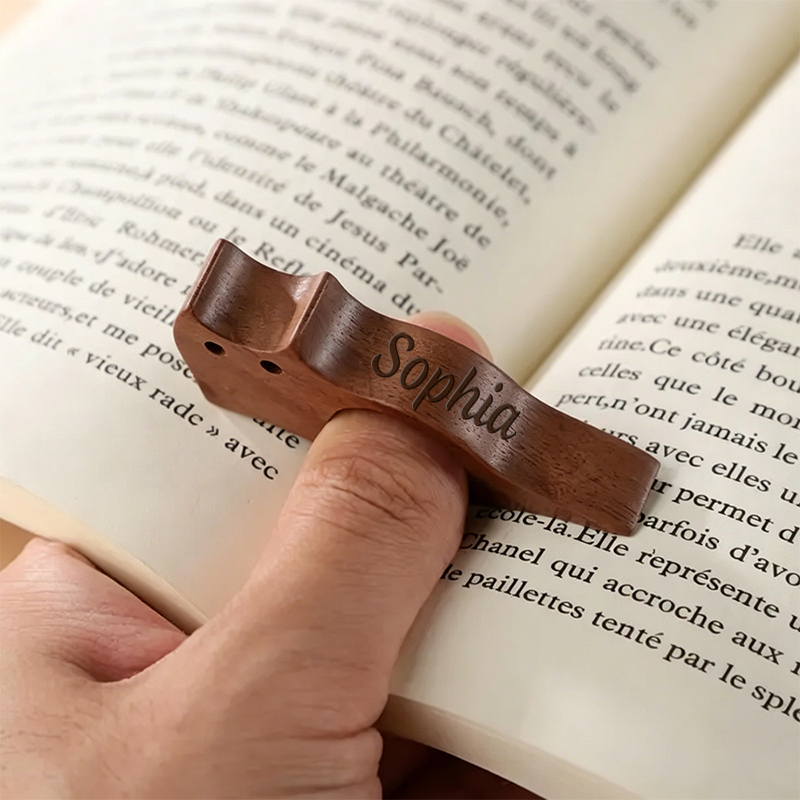 Personalized Cat Thumb Wood Book Page Holder