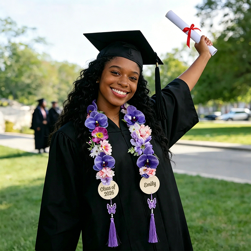 Personalized Name Flowers Teacher Graduation Stole