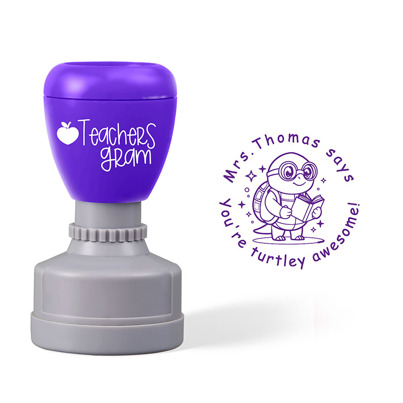 Personalized You're Turtley Awesome Teacher Stamp