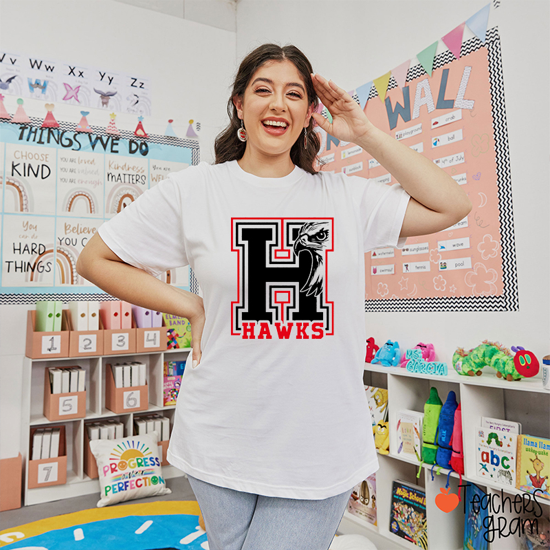 Personalized Mascot Initials Icons Teacher T-Shirt
