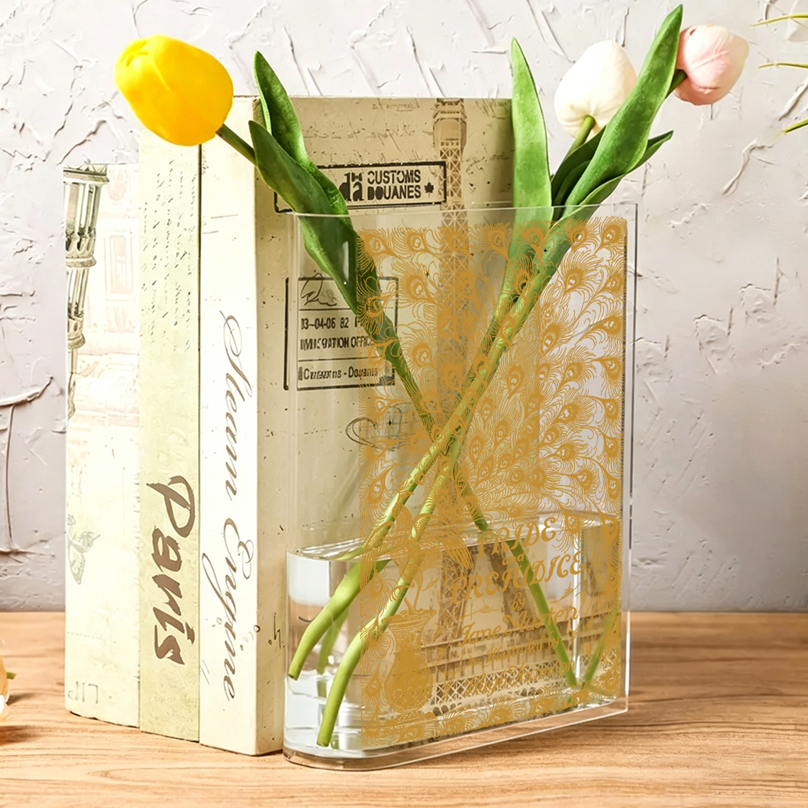 Book Lover Acrylic Teacher Book Vase