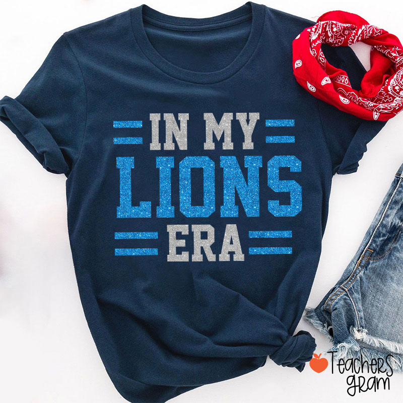 Personalized Mascot Glitter In My School Spirit Era Teacher T-Shirt