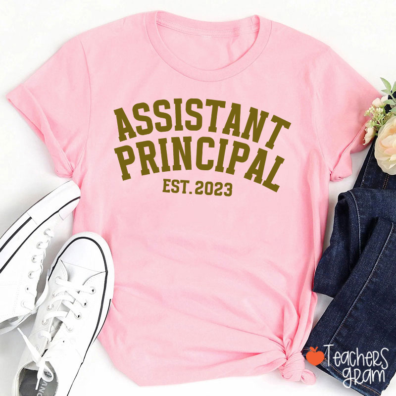 Personalized School Role Year Retro Arch Varsity Teacher T-Shirt