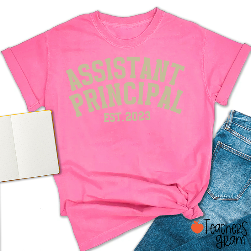 Personalized School Role Year Retro Arch Varsity Teacher T-Shirt