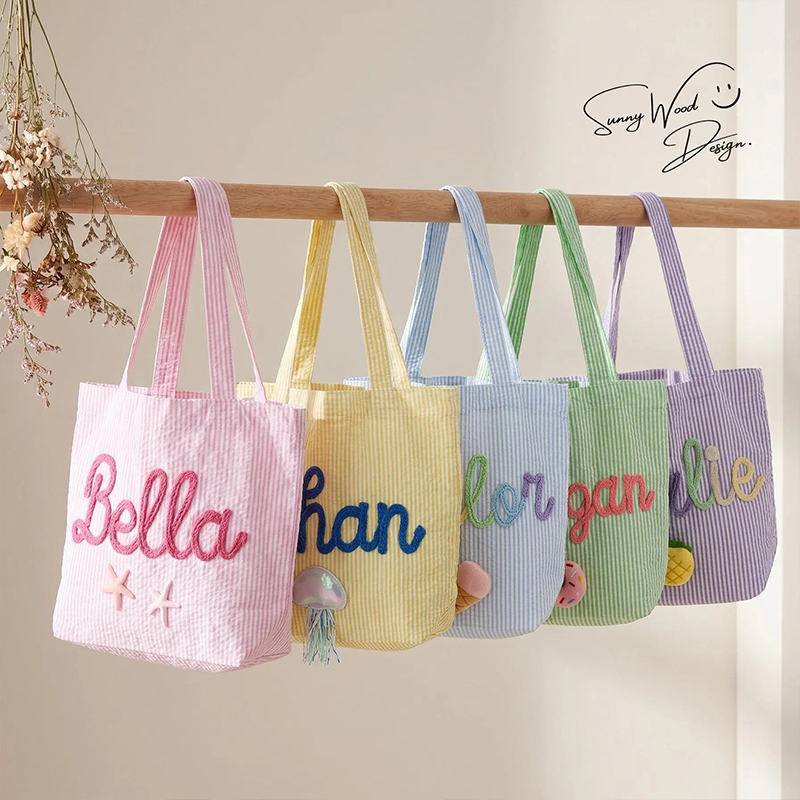 Personalized Name Summer Vacation Beach Tote Bag