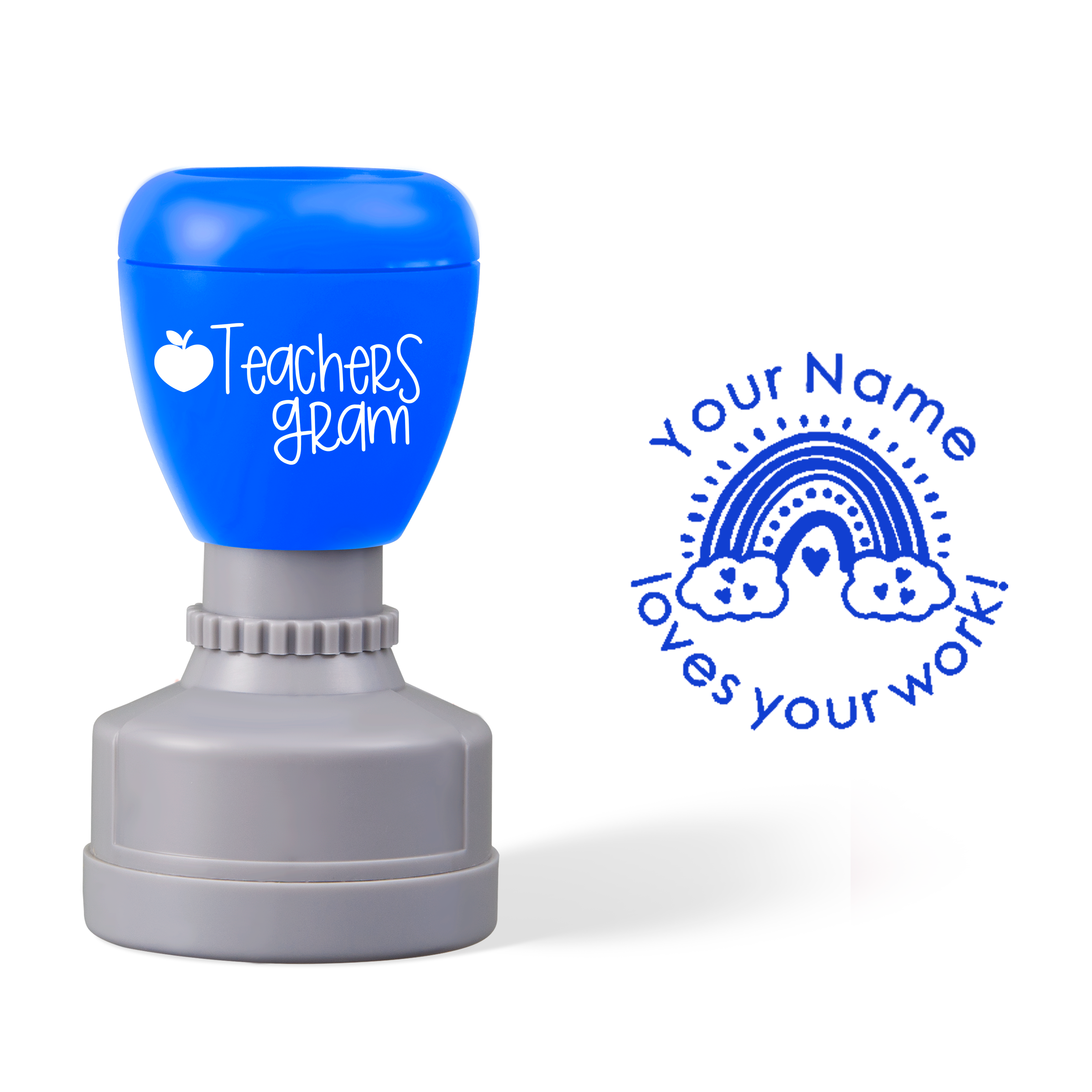 Personalized Name Love Your Work Teacher Stamp