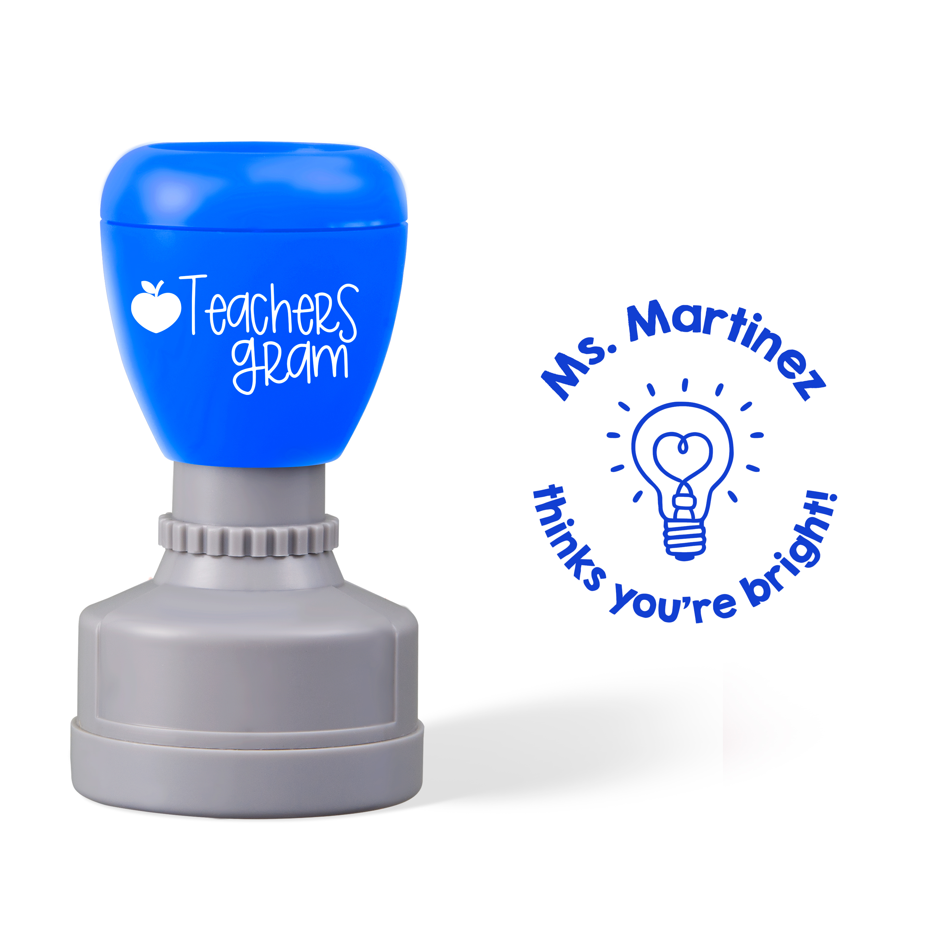 Personalized Your Teacher Thinks You're Bright Teacher Stamp
