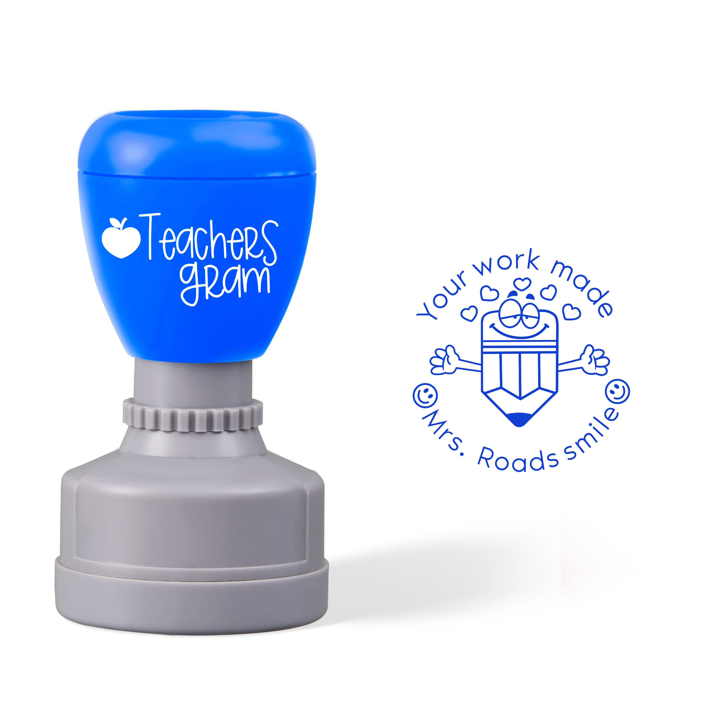 Personalized Your Work Made Me Smile Teacher Stamp