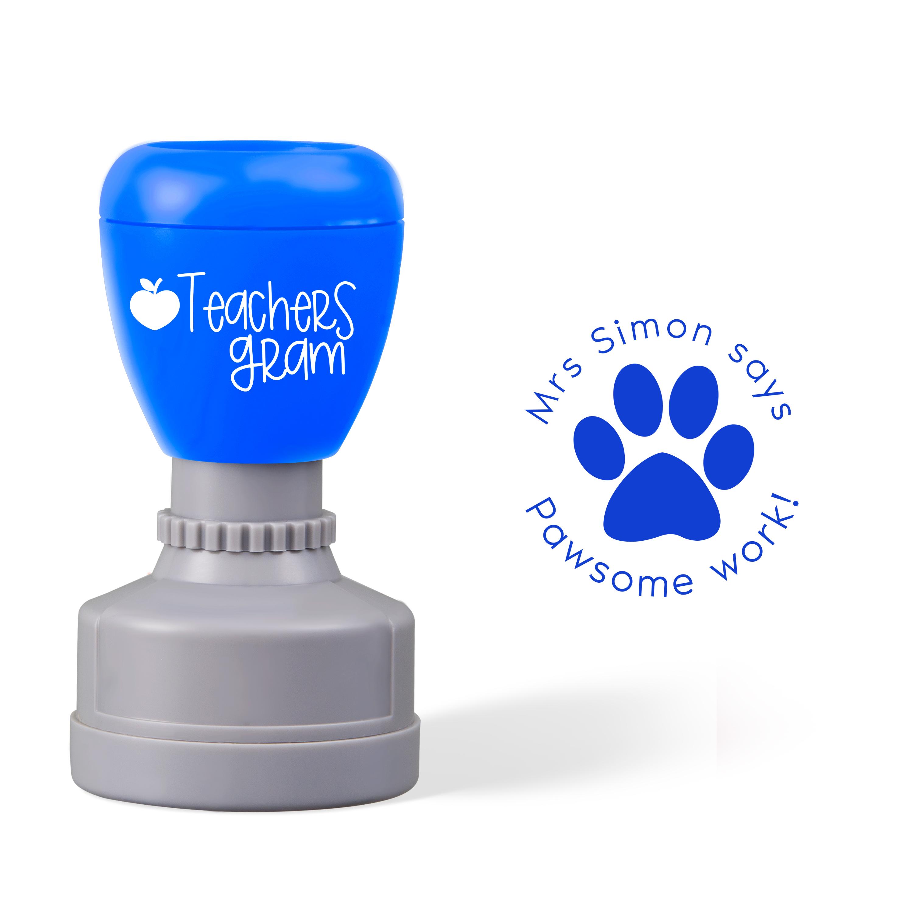 Personalized Pawsome Work Teacher Stamp