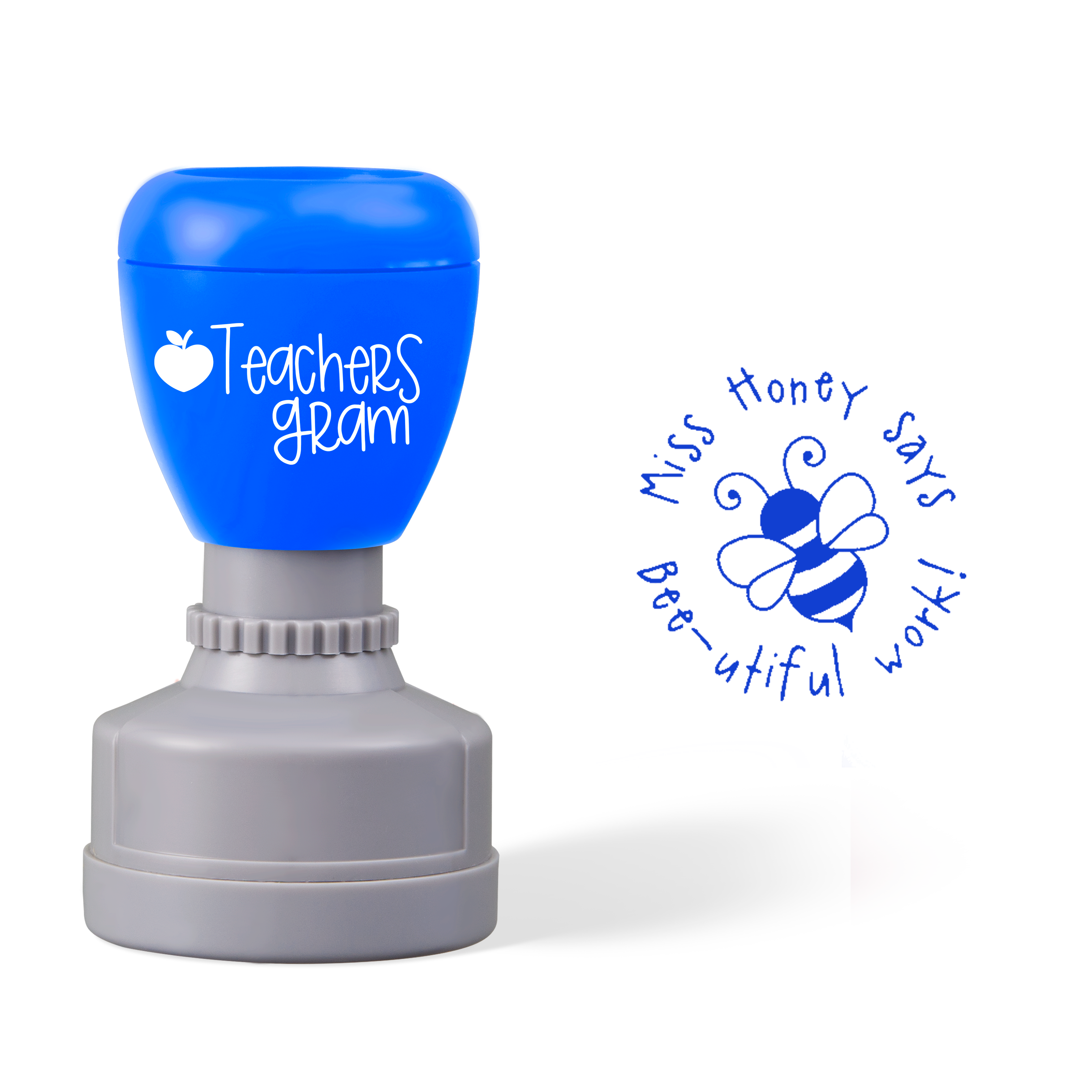 Personalized Says Bee-Autiful Work Teacher Stamp