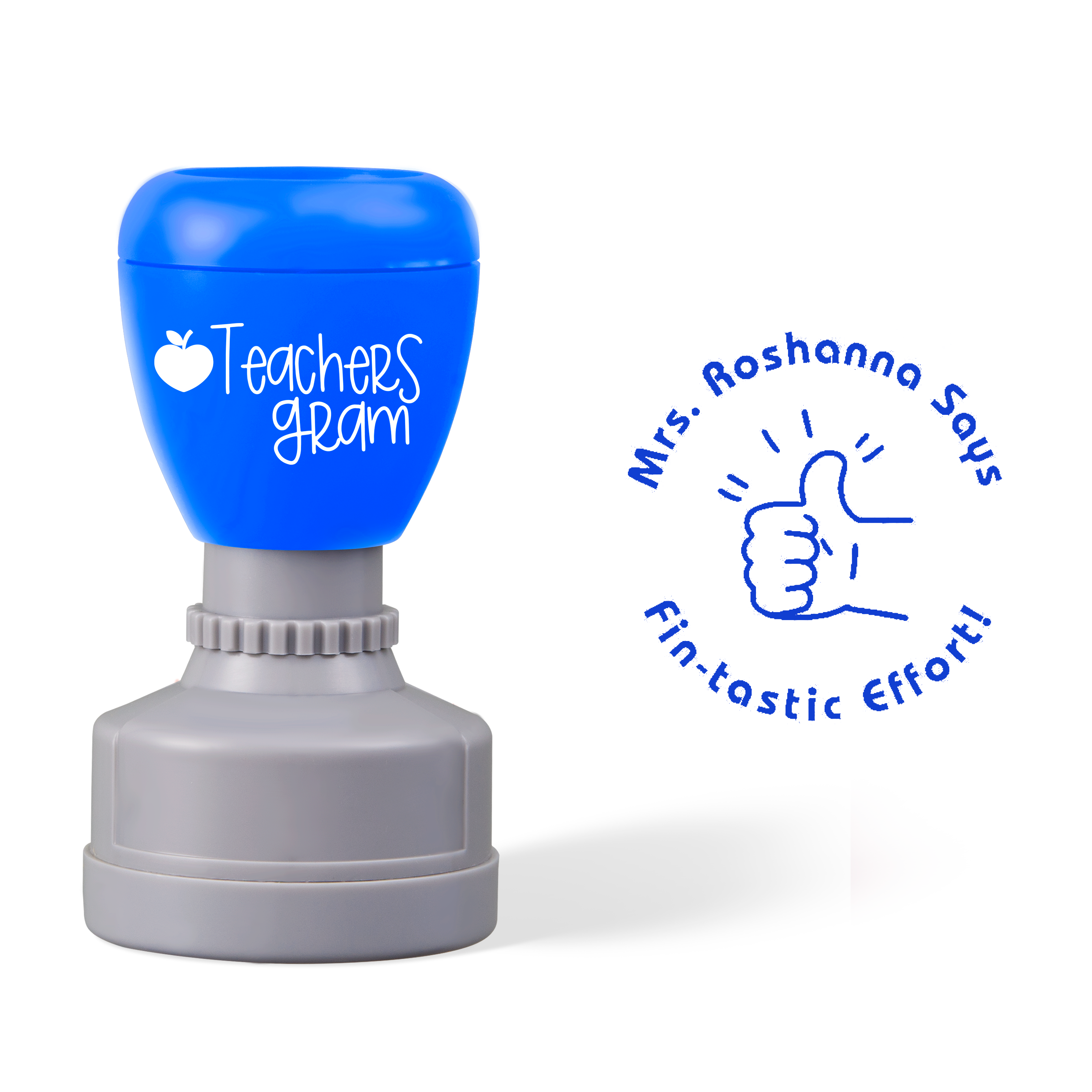 Personalized Name Says Fintastic Effort Teacher Stamp