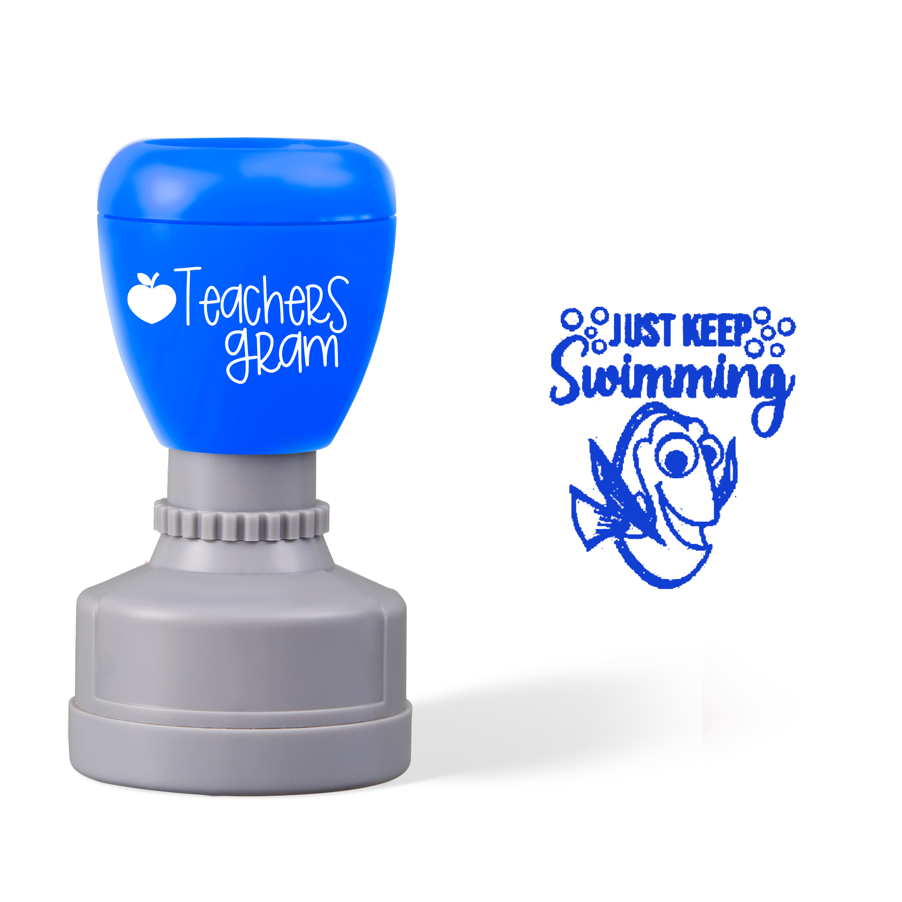 Personalized Name Just Keep Swimming Teacher Stamp