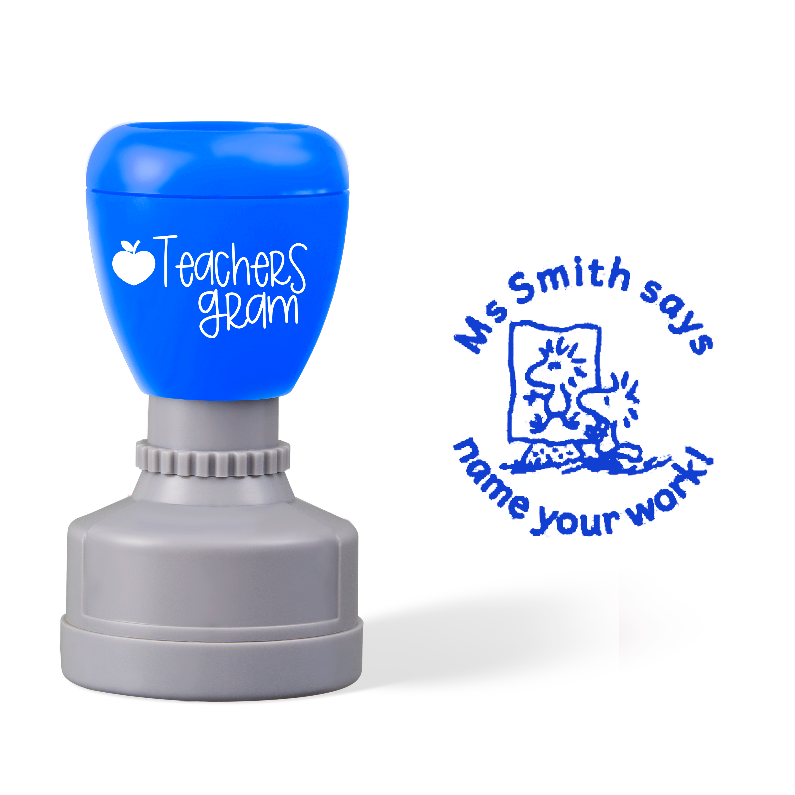 Personalized Name Says Name Your Work Teacher Stamp