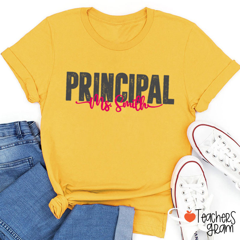 Personalized Name Distressed Assistant Teacher T-Shirt