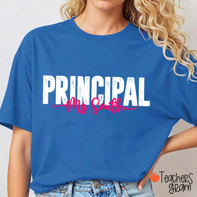 Personalized Name Distressed Assistant Teacher T-Shirt