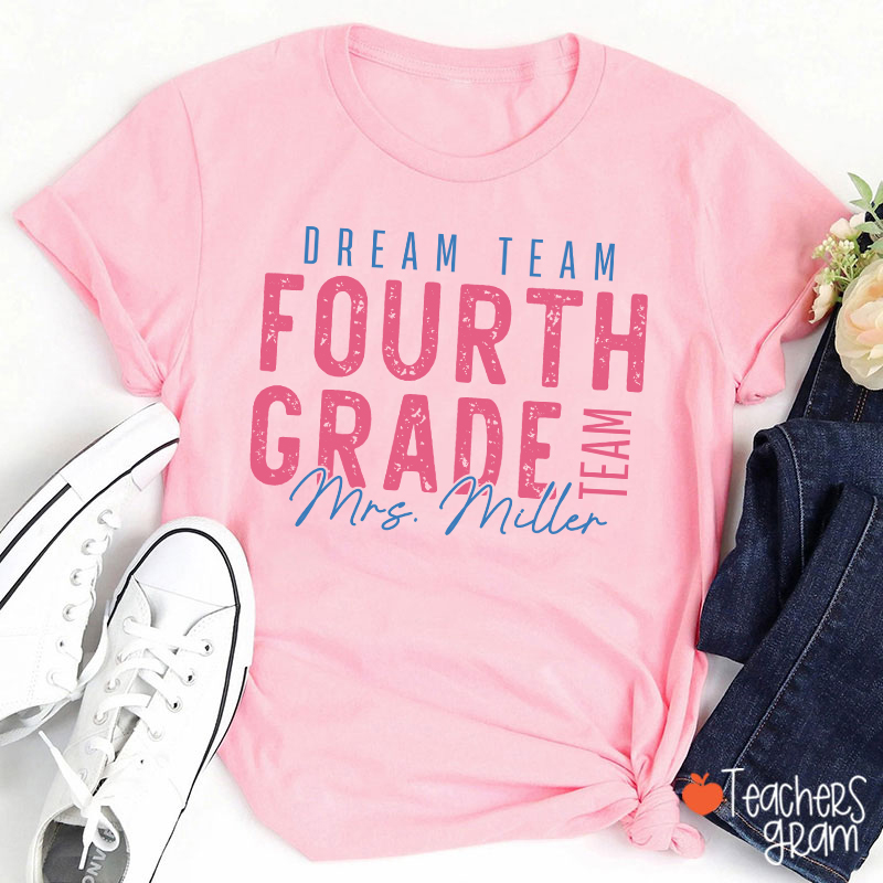 Personalized Grade School Supply Teacher T-Shirt