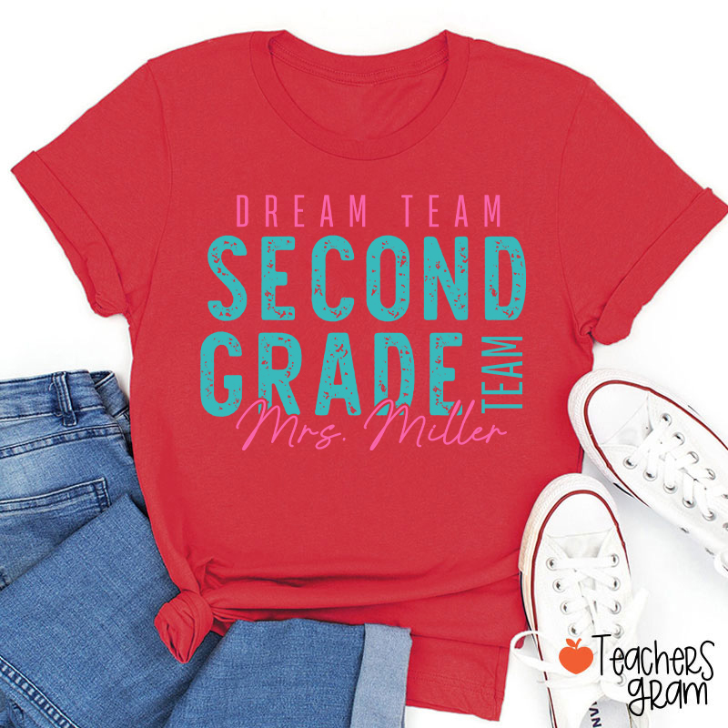 Personalized Grade School Supply Teacher T-Shirt