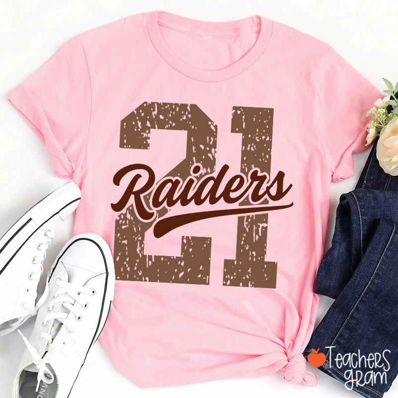 Personalized Vintage Distressed Number Team Name Mascot Teacher T-Shirt