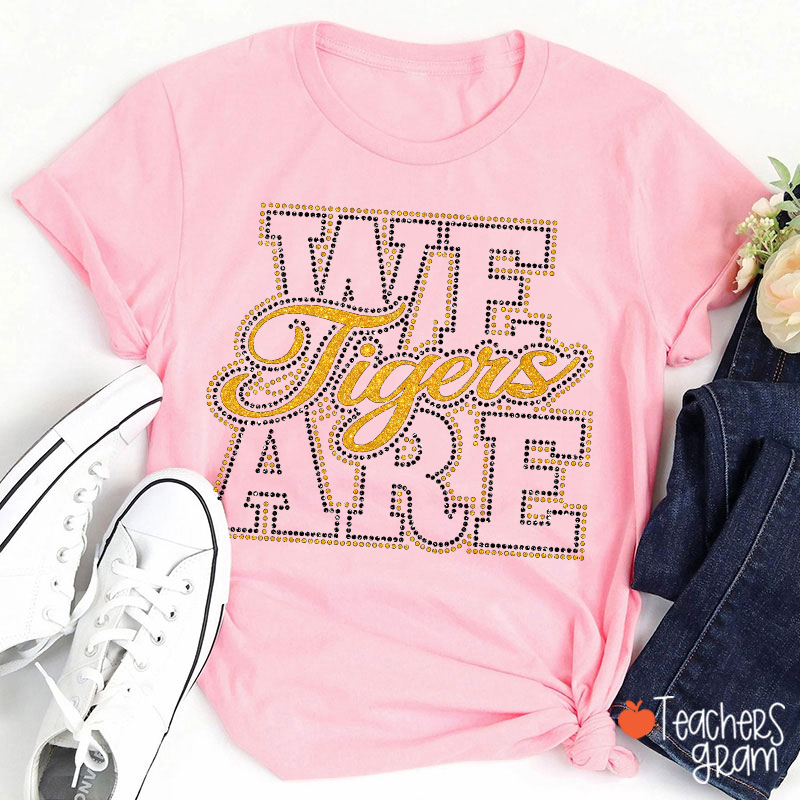 Personalized Mascot Rhinestone We Are Team Teacher T-Shirt