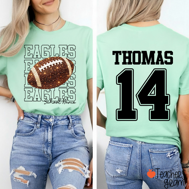 Personalized Team Name Number Sport Teacher Two Sided T-Shirt