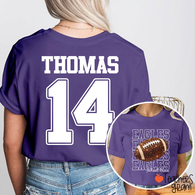 Personalized Team Name Number Sport Teacher Two Sided T-Shirt