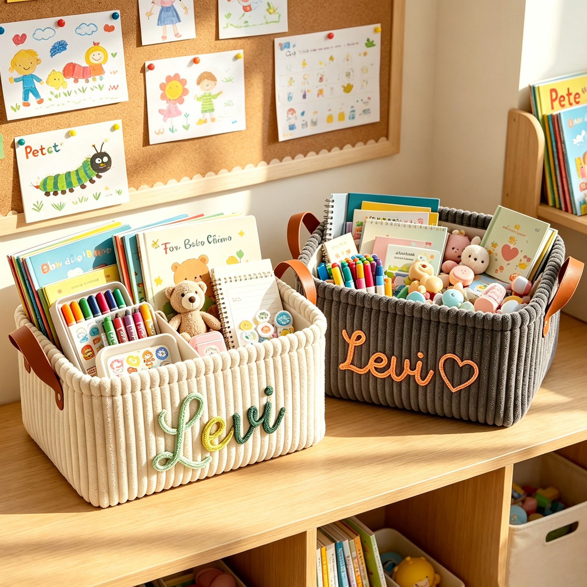 Personalized Corduroy Storage Basket