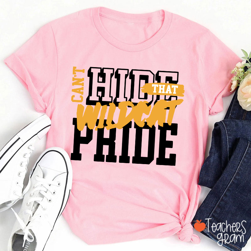 Personalized Can't Hide That Warrior Pride Bold Color Block Text Graphic Teacher T‑Shirt