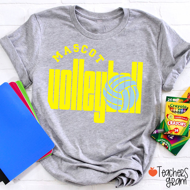 Personalized Mascot Volleyball Retro Game Day Teacher T-Shirt