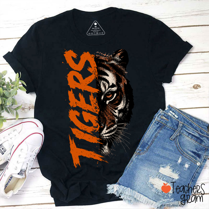 Personalized Mascot Distressed Animal Face Teacher T-Shirt