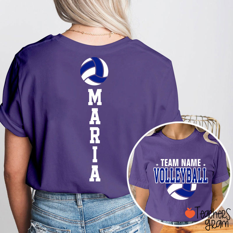 Personalized Mascot Sport Team Teacher Two Sided T‑Shirt