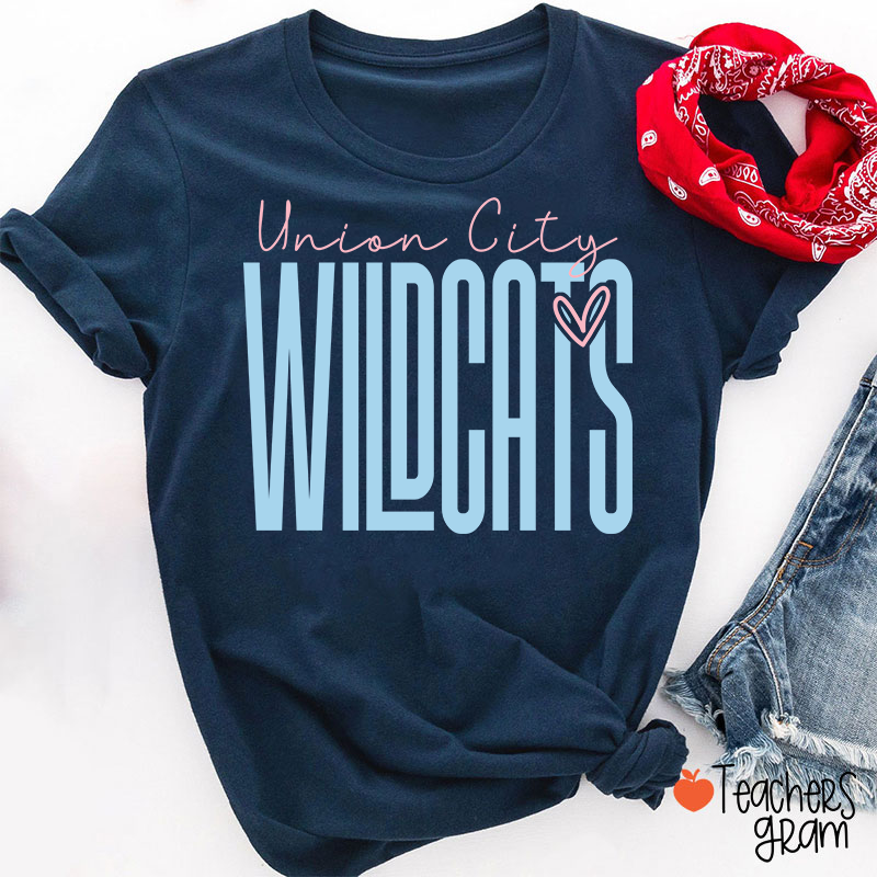Personalized Mascot Heart Teacher T-Shirt