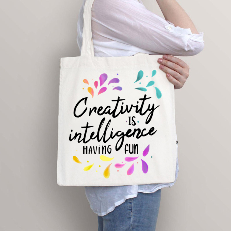 Creativity Is Intelligence Having Fun Teacher Tote Bag