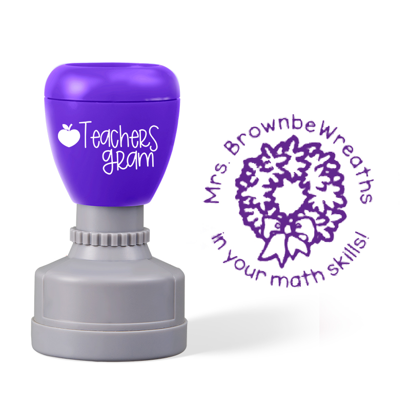 Personalized Name Bewreaths In Your Math Skills Teacher Stamp