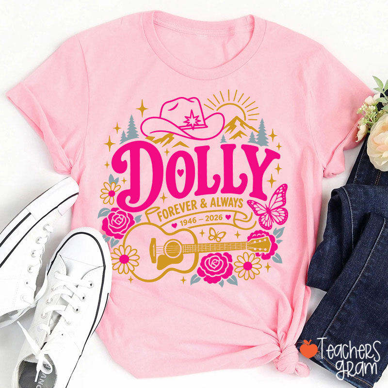 Dolly Forever Always Western Floral Teacher T‑Shirt