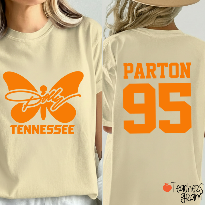 Dolly Tennessee Butterfly Parton 95 Teacher Two Sided  T-Shirt