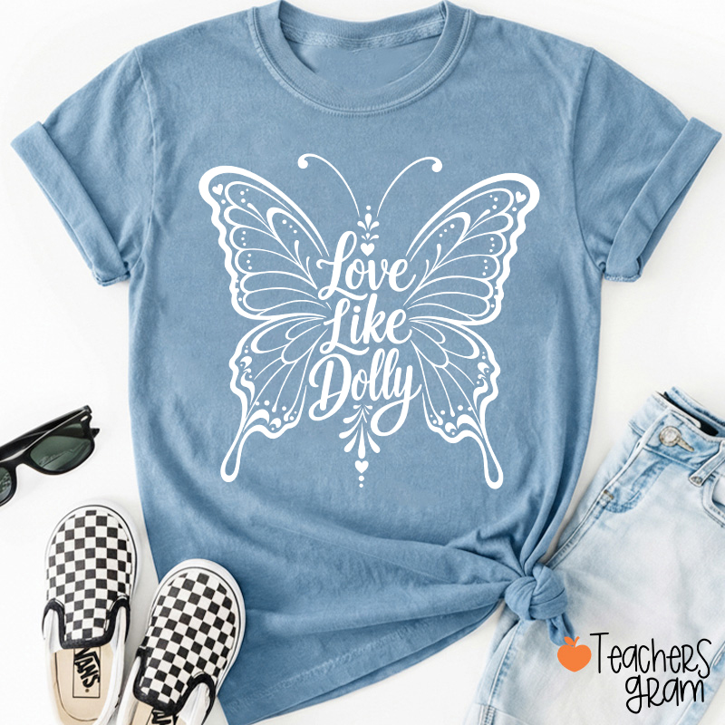 Love Ornate Lace Butterfly Teacher T-Shirt
